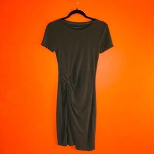 Abercrombie & Fitch Army Green Tee Shirt Style Faux Wrap Casual Dress Size XST
